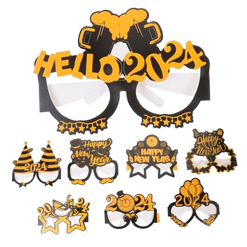 VILLFUL Glitzernde Neujahrsbrille aus Papier für Silvester Party Fotorequisiten Leichte Komfortable Dekoration Vielseitig Einsetzbar für Happy Year Feier von VILLFUL