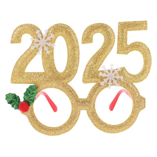 VILLFUL Goldene Silvester Brille Party-accessoire mit Weihnachtsmotiv Komfortabel Tragbar Foto-requisite für Weihnachtsfeiern und Jahreswechsel Modisches Silvester-deko-highlight VILLFUL Goldene Silvester Brille Party-accessoire mit Weihnachtsmotiv Komfortabel Tragbar Foto-requisite für Weihnachtsfeiern und Jahreswechsel Modisches Silvester-deko-highlight von VILLFUL