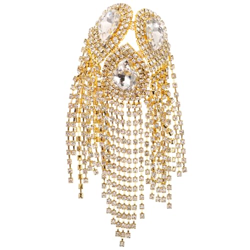VILLFUL Goldene Tassel Ketten Applikation Schulterabzeichen aus DIY Broschen Patch für Kleidung und Accessoires Vielseitig für Reparatur und Dekoration Eleganter Modetrend von VILLFUL