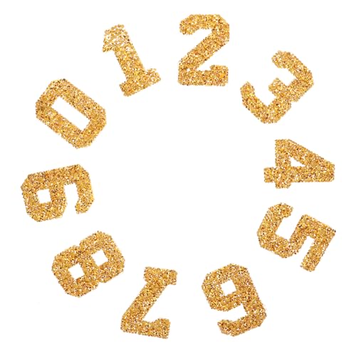 VILLFUL Goldene Zahlen Strass Bügelbild Patches für DIY Kleidung Aufnäher Aufbügeln Applikationen zum Verzieren und Reparieren von Jeans Taschen Mänteln VILLFUL Goldene Zahlen Strass Bügelbild Patches für DIY Kleidung Aufnäher Aufbügeln Applikationen zum Verzieren und Reparieren von Jeans Taschen Mänteln von VILLFUL