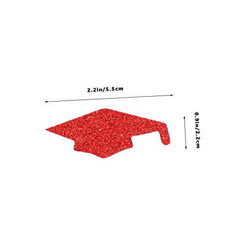 VILLFUL Graduation Caps Konfetti Rote Glitzernde Streudeko Für Abschlussfeier Tischdekoration Party Ornamente Sicheres Geruchsfreies Nichtgewebtes Material Für Fotorequisiten von VILLFUL