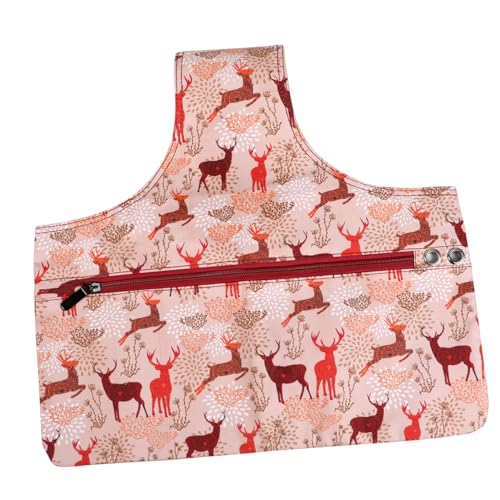 VILLFUL Große Aufbewahrungstasche für Strickzeug mit Stilvollem Hirschmuster Langlebiger Garn organizer Beutel mit Seitlichen Taschen für Nadeln und Handarbeitszubehör für Reisen und von VILLFUL