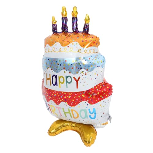 VILLFUL Großer Kuchenballon aus Aluminiumfolie Cartoon Kuchen Form Langlebige Folienballondekoration für Geburtstagsfeiern Aufzublasen für Partys und Babypartys VILLFUL Großer Kuchenballon aus Aluminiumfolie Cartoon Kuchen Form Langlebige Folienballondekoration für Geburtstagsfeiern Aufzublasen für Partys und Babypartys von VILLFUL