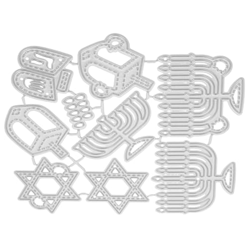 VILLFUL Hanukkah Metall Stanzformen für Scrapbooking und Kartengestaltung Vielseitige Diy Stanzschablonen für Papierbasteleien Kunstvolle Hanukkah Motive Einfache Handhabung Perfektes von VILLFUL