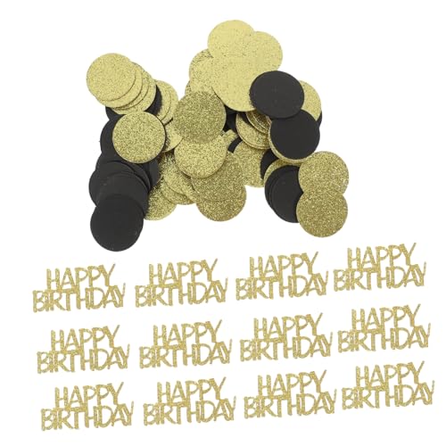 VILLFUL Happy Birthday Konfetti Gold Party Tischdekoration Papierstreusel für Geburtstagsfeier Babyparty und Festliche Anlässe Glitzerndes Deko Zubehör für Erwachsenenparty von VILLFUL