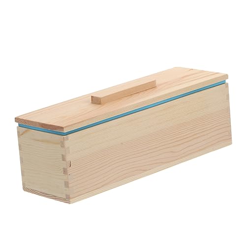 VILLFUL Holz Seifenkastenform Wiederverwendbare Dekorationsform für DIY Seifenherstellung Seifenkasten mit Holzbox und Blauer Silikonform Einfach zu Reinigen und Langlebig von VILLFUL