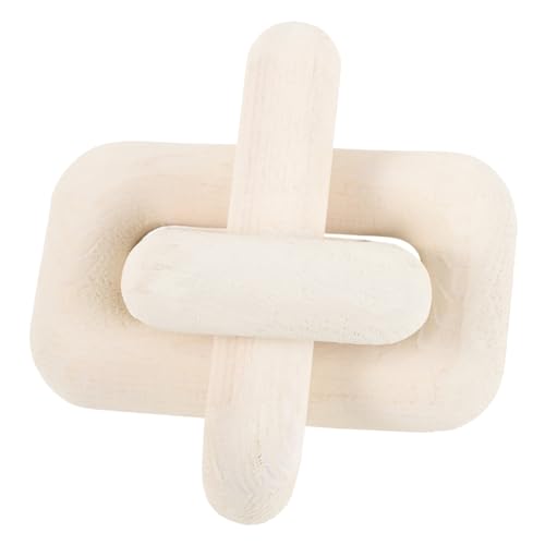 VILLFUL Holzornamente 3 Ring Holzknoten Holzkettendekoration Wohnzimmerdekor Für Tisch Home Desktop Ornament Neutrales Raumdekor Holzknotendekor Couchtischzubehör Regaldekor von VILLFUL