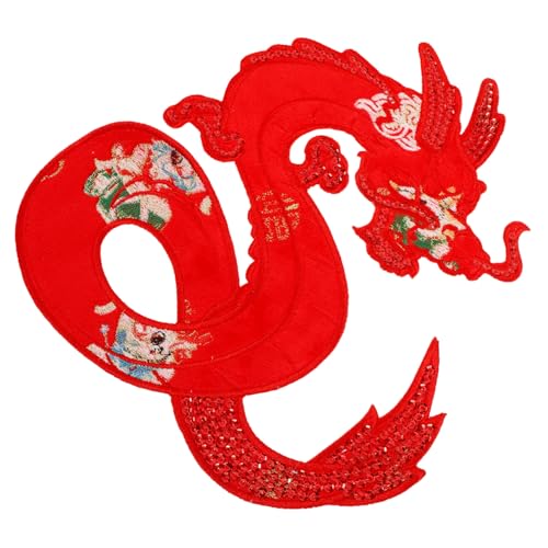 VILLFUL Jahr Des Drachen, Sternzeichen Stoffaufkleber, Bestickte Aufnäher, Applikationen, Aufnäher In Drachenform, Kostüm Applikation, Kleidungsapplikation, Bestickte Abzeichen, Drachen von VILLFUL