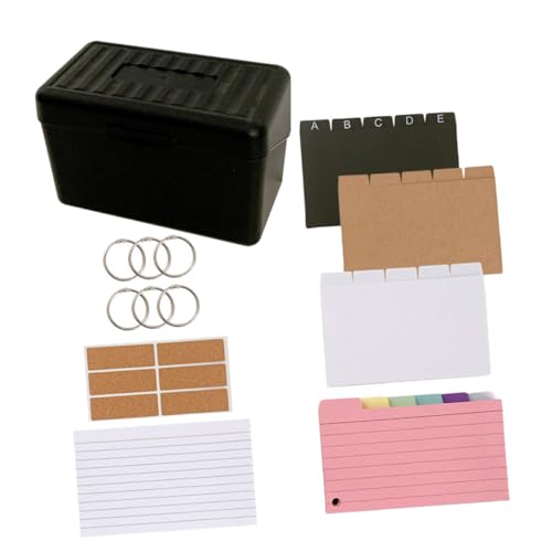 VILLFUL Karteikarten Set mit Aufbewahrungsbox Linierte Karteikarten aus Strapazierfähigem für Büro und Persönliche Notizen Trennwänden von VILLFUL