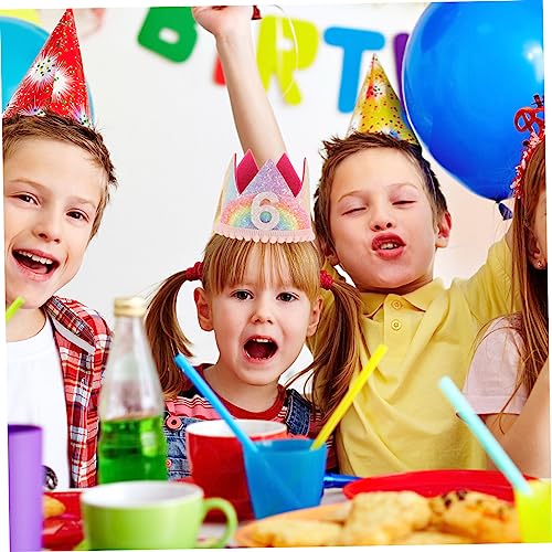 VILLFUL Kindergeburtstag Krone Stirnband aus Stoff Pailletten Glitzer Partyhut für Jungen Mädchen Kreative Geburtstagsdekoration und Foto Requisite Vielseitig Einsetzbar für Kinderfeiern von VILLFUL