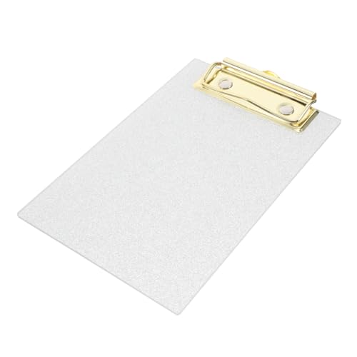 VILLFUL Kleines Glitzer Clipboard aus Acryl Multifunktionales Schreibbrett mit Clip für Büro Restaurant und Klassenzimmer für Dokumente und Menüs Robust und Elegant von VILLFUL