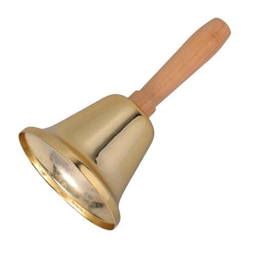 VILLFUL Lautes Handglocke Metall mit Holzgriff Vintage Service Glocke für Schule Unterricht Restaurant Notfallalarm Vielseitige Klingel zum Signalisieren von Essen und Aufmerksamkeit von VILLFUL
