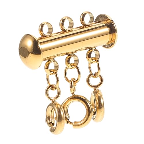 VILLFUL Layering Karabinerverschluss Goldfarben Langlebiger Schmuckverschluss für Mehrreihige Halsketten und Armbänder Einfacher DIY Verbindungsknopf für Makramee und Bastelprojekte von VILLFUL