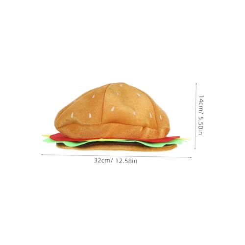 VILLFUL Lustiger Burger Hut Kostüm Kopfbedeckung Cartoon Hamburger Mütze Partydeko für Erwachsene und Freunde Kreative Verkleidung Zubehör von VILLFUL