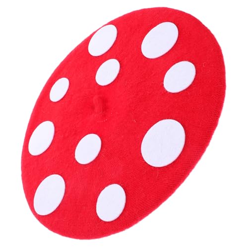 VILLFUL Mädchen Pilzhut Beret Roter Pilz Kopfstück für Party Cosplay Fotografie Lustige Kopfbedeckung für Kreative Anlässe und Besondere Veranstaltungen VILLFUL Mädchen Pilzhut Beret Roter Pilz Kopfstück für Party Cosplay Fotografie Lustige Kopfbedeckung für Kreative Anlässe und Besondere Veranstaltungen von VILLFUL