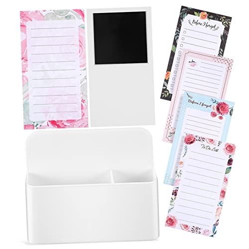 VILLFUL Magnetisches Notizblock mit Stifthalter Magnetische Kühlschrank Notizblöcke für Einkaufslisten Praktische Magnet Notizpads und Organizer für Büro Küche Schule Teiliges von VILLFUL
