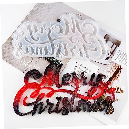 VILLFUL Merry Christmas Buchstaben Silikonform DIY Basteln Silikon Mold Langlebig Umweltfreundlich Kreativ für Handgefertigte Epoxidharz Deko Weihnachtsanhänger von VILLFUL