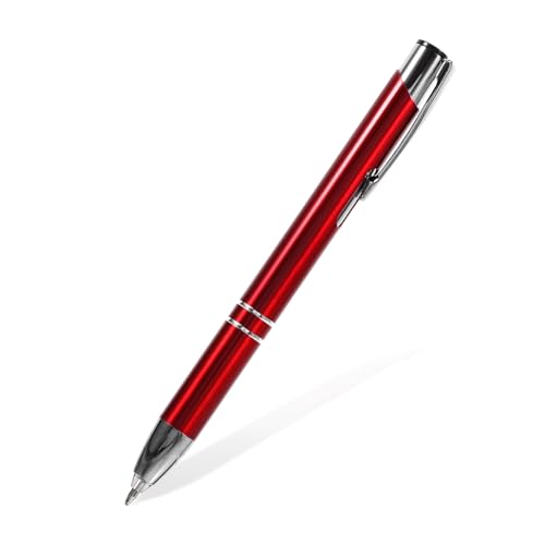 VILLFUL Metall Kugelschreiber mit LED Licht Wiederverwendbarer Stift für Büro und Schreiben Rot ohne Batterie Langlebig und Nachfüllbar von VILLFUL