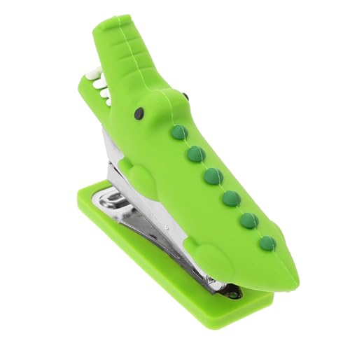 VILLFUL Mini Cartoon Hefter Tragbarer Handhefter im Niedlichen Krokodil Design für Büro und Schule Ästhetisches Schreibwaren Accessoire für Schreibtischorganisation von VILLFUL