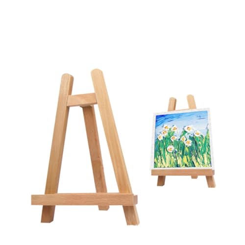 VILLFUL Mini Holz Staffelei Tragbare Tischstaffelei für Fotos und Kunstwerke Stabiler Dreibein Halter Holz für Künstler und Bastler von VILLFUL