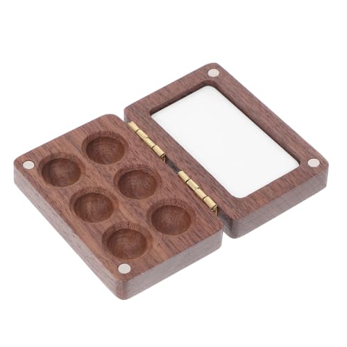 VILLFUL Mini Wasserfarbenpalette Schwarzem Walnussholz Tragbare Aquarell Malbox mit Deckel für Künstler Mischpalette für Reisen und Kreative Projekte VILLFUL Mini Wasserfarbenpalette Schwarzem Walnussholz Tragbare Aquarell Malbox mit Deckel für Künstler Mischpalette für Reisen und Kreative Projekte von VILLFUL