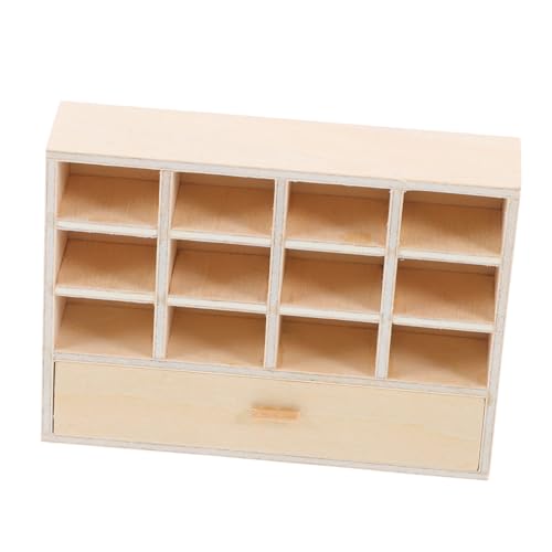 VILLFUL Miniaturer Holzschrank für Puppenhaus Diy Aufbewahrungsschrank mit Schubladen Elegantes Design für Schlafzimmer und Wohnzimmer Dekoration für Projekte und Rollenspiele von VILLFUL
