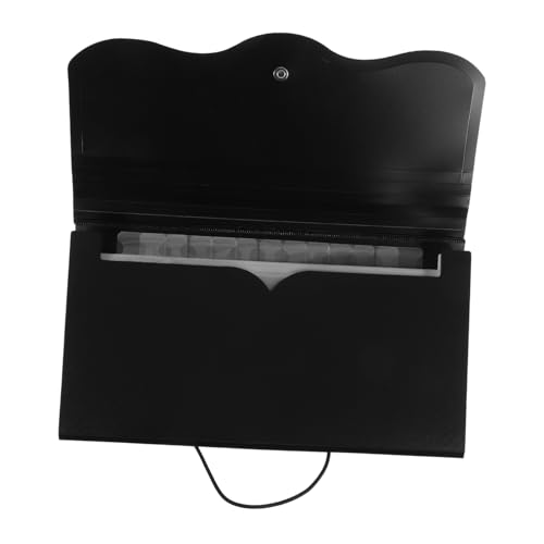VILLFUL Multi Layer Dokumenten Organizer Fächer Aktenordner aus Material Tragbarer Erweiterbarer Ordner für Effiziente Ablage und Aufbewahrung von und Dateien Schwarz von VILLFUL