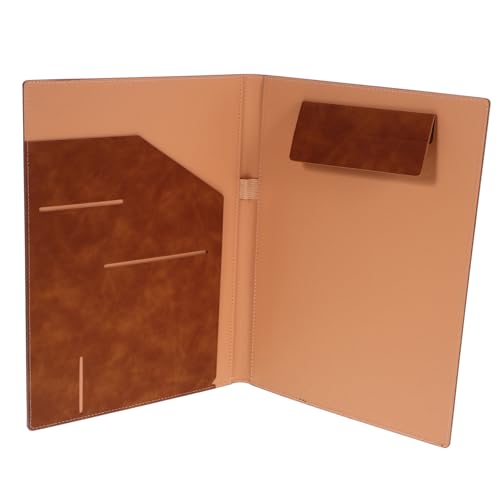 VILLFUL Multifunktionaler Leder Dokumentenordner Büro Portfolio mit Magnetverschluss Organizer für Unterlagen Karten und Zubehör Braun für Büro und Zuhause von VILLFUL