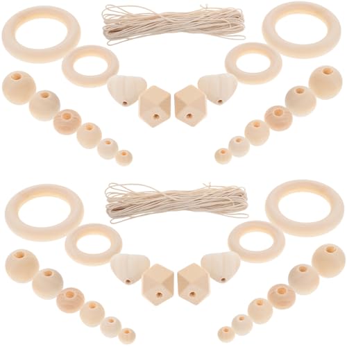 VILLFUL Naturholzperlen Rund Robuste DIY Holzperlen für Schmuckherstellung Bastelperlen zum Auffädeln von Armbändern Halsketten Makramee und Kreativer Heimdekoration von VILLFUL