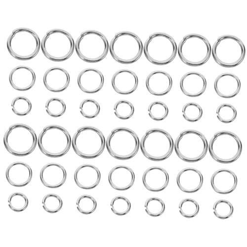 VILLFUL Öffnungsanschlussring Ringe zum Basteln Sprungringe DIY Bastelringe Verbindungsringe Schmuckteile Sortiment an Biegeringen Ohrring Perlenreifen hängende Ringe Metall Silber von VILLFUL