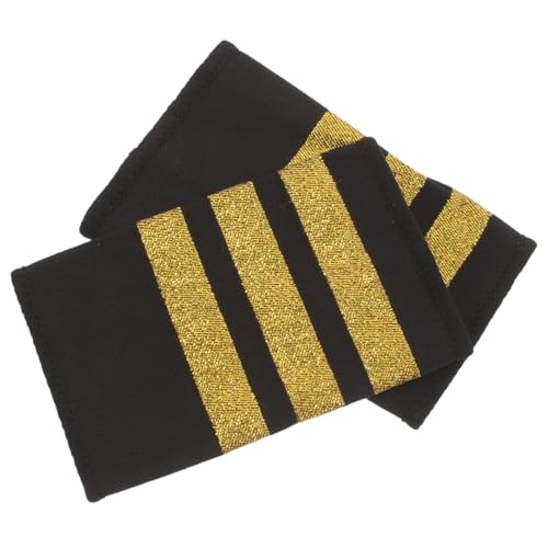 VILLFUL Pilot Schulterklappen Gold Streifen Epauletten Fluggesellschaft Uniform Zubehör für Piloten und Trainees Professionelle Kostüm Dekoration Abzeichen Schulterklappen von VILLFUL