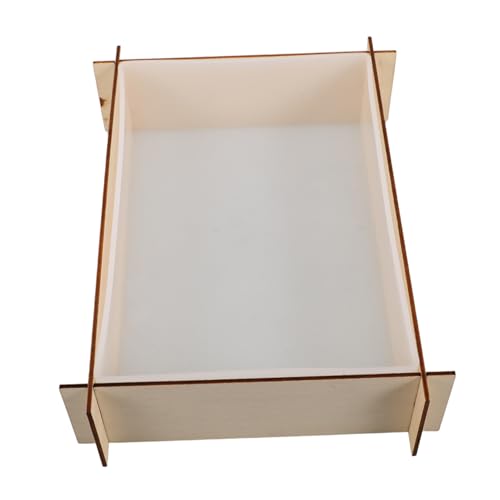 VILLFUL Rechteckige Silikonform für DIY Harzgießen Flexible Buchstützenform mit Holzrahmen Wiederverwendbare Stabile Gießform für Kunstharz und Blumenhaltungsprojekte von VILLFUL