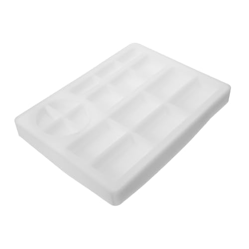 VILLFUL Rechteckige Silikonform für Harztabletts Flexible Epoxidharz Gießform DIY Silikonform für Schmuck und Dekoration Langlebig Rutschfest Weiß ohne Aufdruck von VILLFUL
