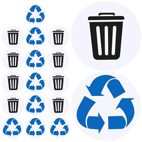 VILLFUL Recycling Aufkleber PVC Müllklassifizierungszeichen Selbstklebend Wasserfest für Mülleimer Glas Karton Nachhaltig und Wiederverwendbar Praktische Abfalltrennung Zuhause und VILLFUL Recycling Aufkleber PVC Müllklassifizierungszeichen Selbstklebend Wasserfest für Mülleimer Glas Karton Nachhaltig und Wiederverwendbar Praktische Abfalltrennung Zuhause und von VILLFUL