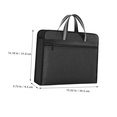 VILLFUL Reißverschluss Dokumententasche Canvas Organizer Tragetasche mit Griff für Reiseunterlagen Business Aktenmappe Robuste Mappe für Wichtige Dokumente und Datei Aufbewahrung von VILLFUL