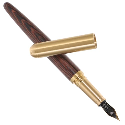VILLFUL Retro Füllfederhalter aus Massivem Sandelholz und Messing Feder Stilvoller Schreibfüller für Büro und Schule Langlebig Rutschfest als Geschenk und Kalligrafie-stift von VILLFUL