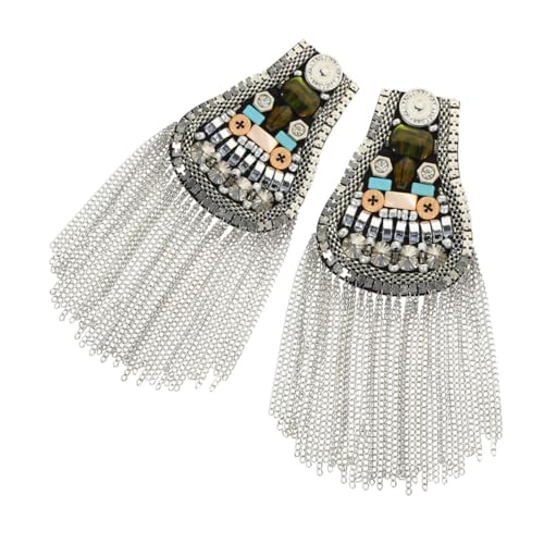 VILLFUL Retro Schulterepauletten mit Metallkette und Quasten Dekorative Vintage Schulterverzierungen für Anzüge Jacken und Kostüme Abnehmbare Epauletten mit Künstlerischem Fransenbesatz VILLFUL Retro Schulterepauletten mit Metallkette und Quasten Dekorative Vintage Schulterverzierungen für Anzüge Jacken und Kostüme Abnehmbare Epauletten mit Künstlerischem Fransenbesatz von VILLFUL