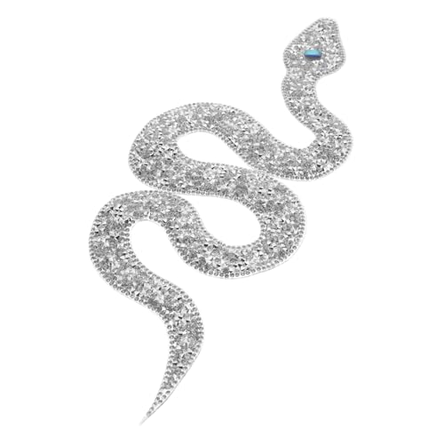 VILLFUL Schlangenförmiger Strass Aufnäher Hochwertigem Glitzerstoff zum Aufbügeln für Kleidung Taschen Hochzeitskleider und Diy Projekte Silber VILLFUL Schlangenförmiger Strass Aufnäher Hochwertigem Glitzerstoff zum Aufbügeln für Kleidung Taschen Hochzeitskleider und Diy Projekte Silber von VILLFUL