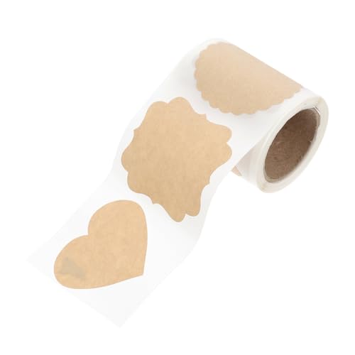 VILLFUL Selbstklebende Flaschenetiketten für Beschreibbare Aufkleber mit Festlichem Design für Geschenktüten Grußkarten und Verpackungen Kraftpapier Stickerrolle von VILLFUL