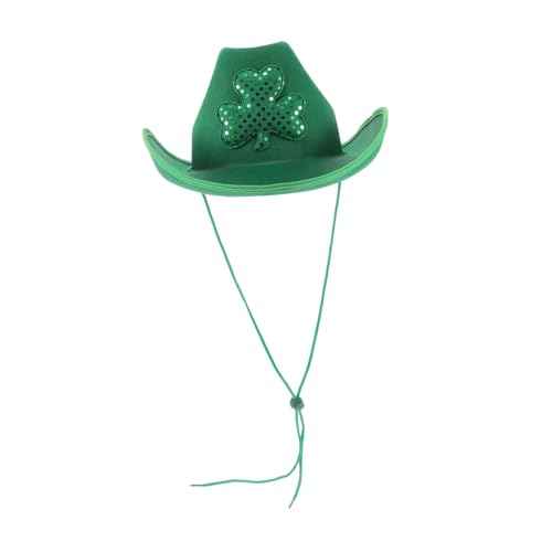 VILLFUL Shamrock Cowboy Hut für Patrick's Day Faschingshut mit Einzigartigem Kleeblatt Muster für Partys und Irische Feiern Vielseitig Einsetzbar und Farbenfroh von VILLFUL