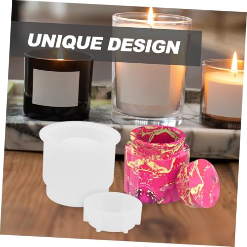 VILLFUL Silikonform für Epoxidharz Gießen Flexible Kleine Jar Casting Mold mit Deckel Langlebig und Einfach zu Entformen Geeignet für DIY Basteln und Handwerk mit Sicherem von VILLFUL