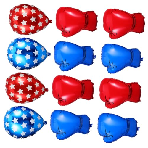 VILLFUL Teiliges Boxhandschuh Folienballon Rote und Blaue Boxhandschuhe Sandsäcke Auffällige Wrestling-party Deko für Jungengeburtstag Einfach Aufblasbar Vielseitig für Innen Außenbereiche von VILLFUL