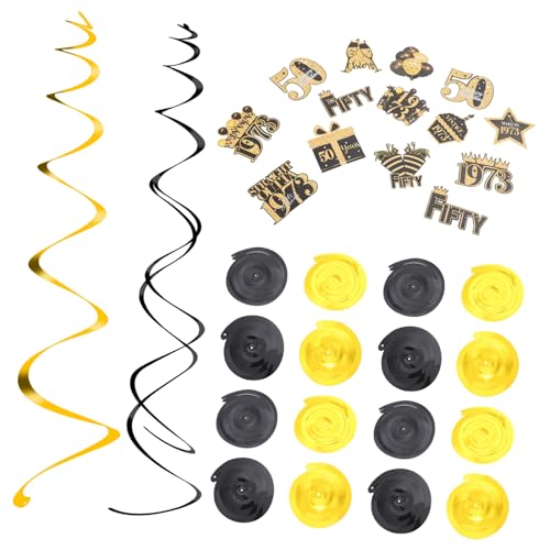 VILLFUL Teiliges Geburtstagsdeko mit Papier Swirls Leichte PVC Partyhänger für Jungen und Erwachsene Vielseitige Decken Dekorationen für Geburtstagspartys und Jubiläen von VILLFUL