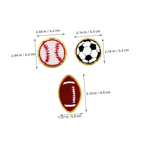 VILLFUL Teiliges Sport Bügelbilder Patches Stickerei Baseball Basketball Fußball Rugby Anwendung Bügelflicken Nähapplikationen Farbige Langlebige Polyester Stoffaufnäher für DIY Kleidung von VILLFUL