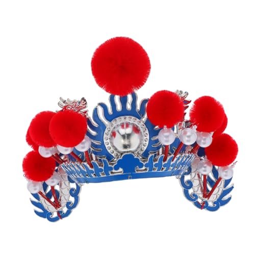 VILLFUL Traditioneller Peking Hut für Bühnenaufführungen und Partys Angepasst für Männer und Frauen Chinesisches Kostüm Accessoire mit Quastenball Verstellbar und Sicher für Kopfgrößen von VILLFUL