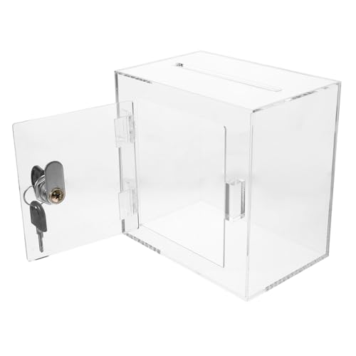 VILLFUL Transparente Acryl spendenbox mit Schloss und Schlitz Vorschlags Abstimmungsbox für Fundraising Ticket Geldsammlung Vielseitig Einsetzbar für Organisationen und Wohltätigkeit VILLFUL Transparente Acryl spendenbox mit Schloss und Schlitz Vorschlags Abstimmungsbox für Fundraising Ticket Geldsammlung Vielseitig Einsetzbar für Organisationen und Wohltätigkeit von VILLFUL