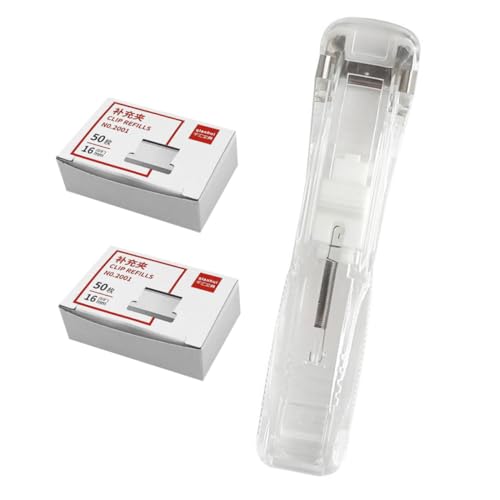 VILLFUL Transparenter Office Dokumentenklammer Stapler Nahtloser Hefter für Papier und Akten Leicht und Handlich mit Nachfüllpackungen für Büro Schule und Studium Zufällige Farbe VILLFUL Transparenter Office Dokumentenklammer Stapler Nahtloser Hefter für Papier und Akten Leicht und Handlich mit Nachfüllpackungen für Büro Schule und Studium Zufällige Farbe von VILLFUL