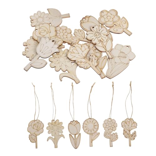 VILLFUL Unbemalte Holzblumen Bastelausschnitte Teiliges DIY mit Designs und Hanfseilen Dekorative Holzscheiben für Bemalen und Handarbeiten Einfache Verwendung für Party und Geschenkideen VILLFUL Unbemalte Holzblumen Bastelausschnitte Teiliges DIY mit Designs und Hanfseilen Dekorative Holzscheiben für Bemalen und Handarbeiten Einfache Verwendung für Party und Geschenkideen von VILLFUL