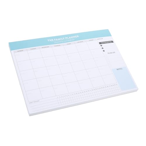VILLFUL Undatierter Monatsplaner Notizblock Vielseitiger Kalender mit Habit Tracker Aufgaben und Notizfunktion für Büro und Klassenzimmer Blau von VILLFUL