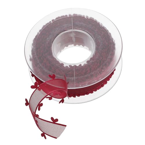 VILLFUL Valentinstag Geschenkband aus Polyester Dekoratives Blumenverpackungsband mit Herzmuster Leichtes DIY Schleifenband für Geschenkverpackung Basteln Blumen und Heimdekoration von VILLFUL